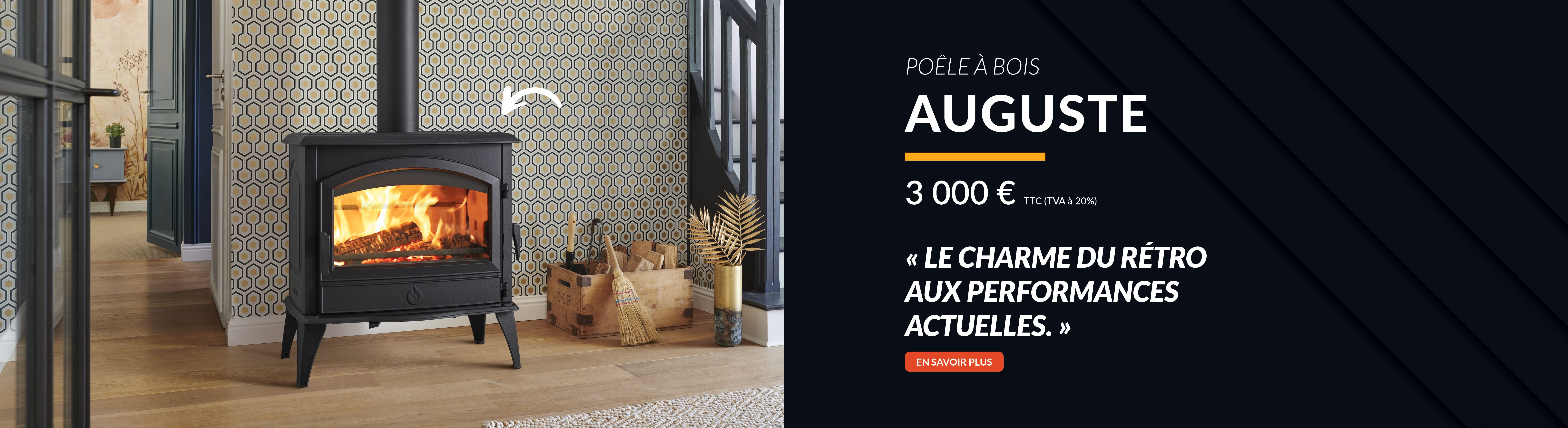 Poêle à bois TURBO FONTE - AUGUSTE