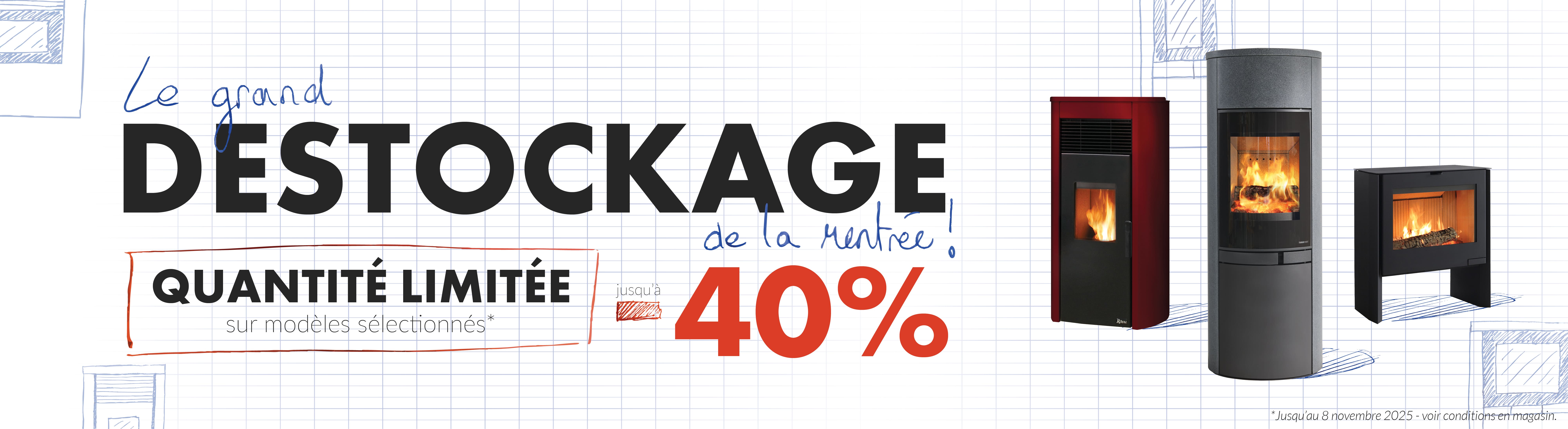 Grand déstockage de rentrée - Turbo Fonte poêles et cheminées - Jusqu'à -40%