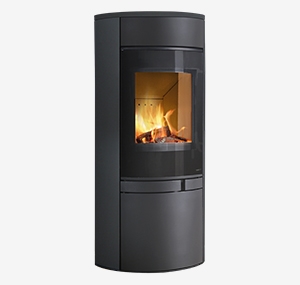 Poêle à bois design acier noir JAZZ L