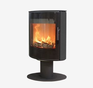 poele à bois design acier noir Solveig Optima Pod