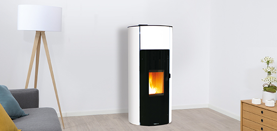 Poêle à granulés acier blanc design SIA