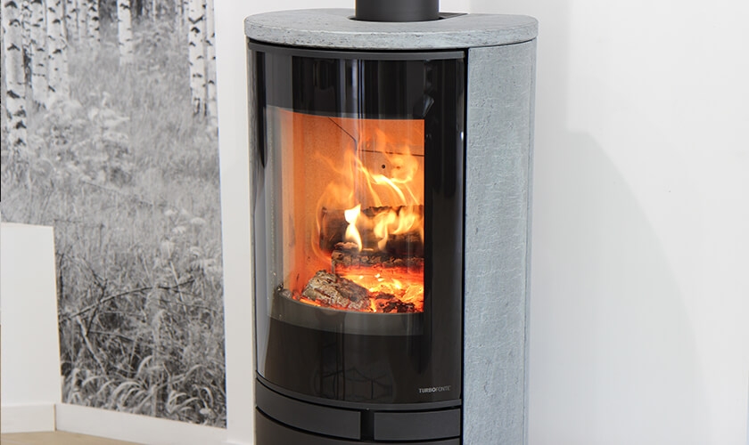 Poêle à bois Jazz XL Ollaire, acier noir, 4-7 kW