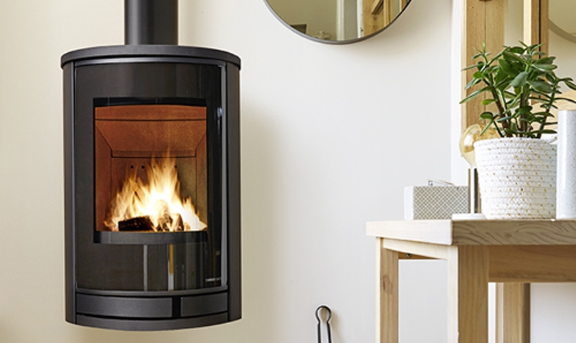 Poêle à bois Jazz, acier noir, 47 kW Turbo Fonte