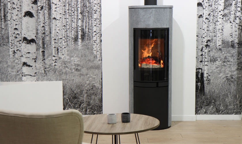 Poêle à bois Jazz XL Ollaire, acier noir, 4-7 kW