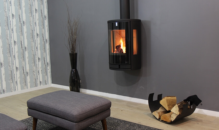 Poêle à bois Jazz XL Ollaire, acier noir, 4-7 kW