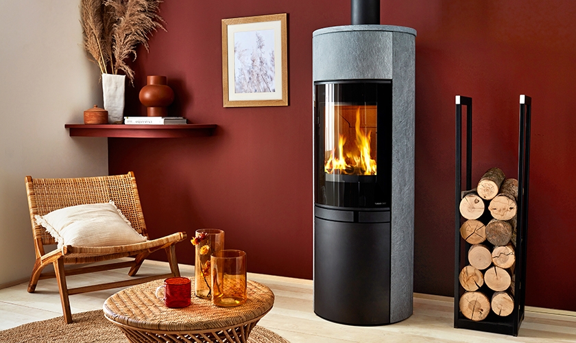 Poêle à bois Jazz XL Ollaire, acier noir, 4-7 kW