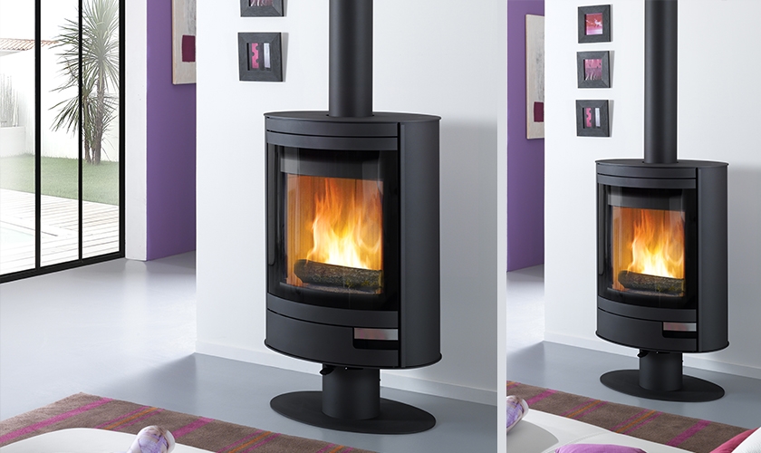 Poele A Bois Pessac Poele A Bois Solveig Acier Noir 9 Kw Turbo Fonte